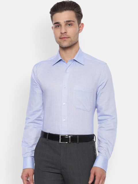 

Louis Philippe Men Blue Regular Fit Self Design Formal Shirt