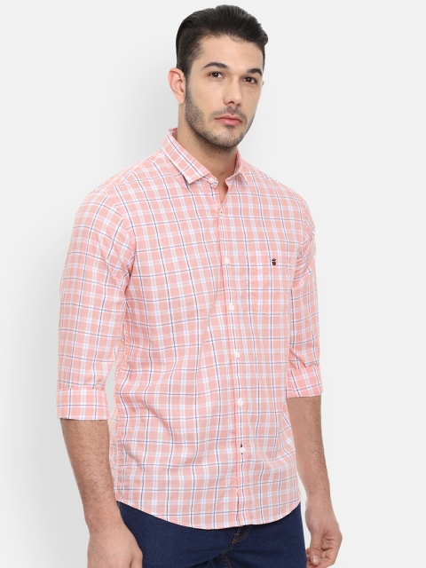 

Louis Philippe Sport Men Orange & White Slim Fit Checked Casual Shirt