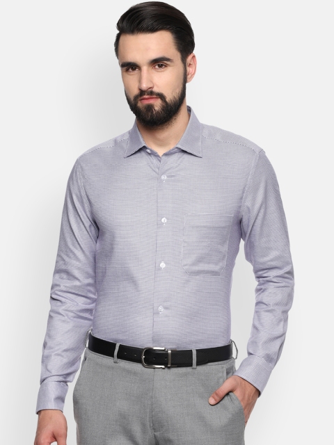 

Louis Philippe Men White & Blue Regular Fit Printed Formal Shirt
