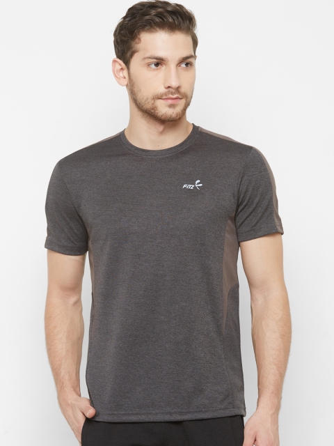 

FiTZ Men Taupe Colourblocked Round Neck T-shirt