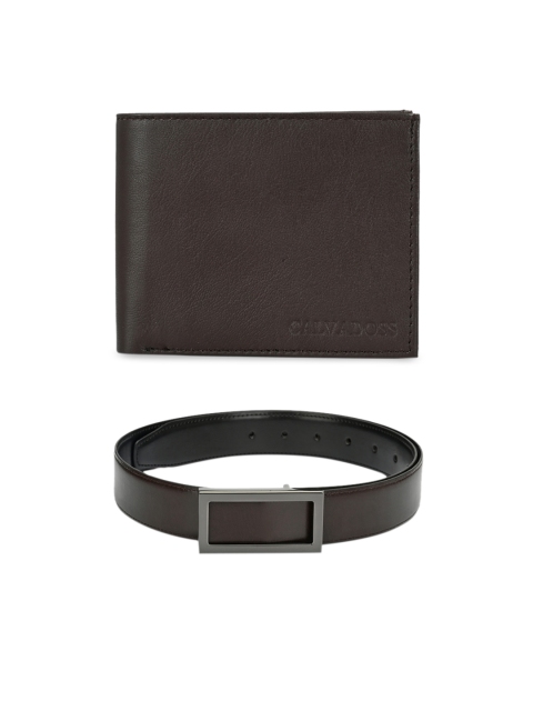 

Calvadoss Men Brown & Black Premium Belt & Wallet Gift Set