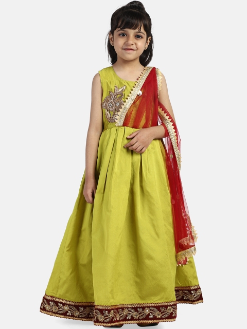 

BownBee Girls Green Embellished Maxi Dress