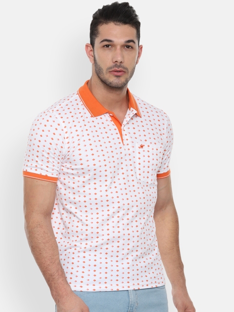 

Louis Philippe Men White Printed Polo Collar T-shirt