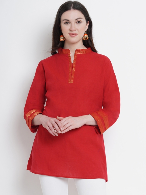 

Love More Womens Red Solid Tunic
