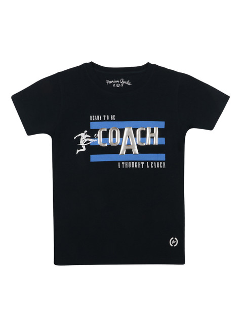 

Lil Tomatoes Boys Navy Blue Printed Round Neck T-shirt