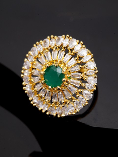 

Bhana Fashion Gold-Plated AD-Studded Handcrafted Finger Ring