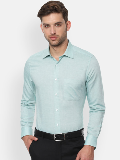

Louis Philippe Men Green Regular Fit Self-Design Formal Shirt