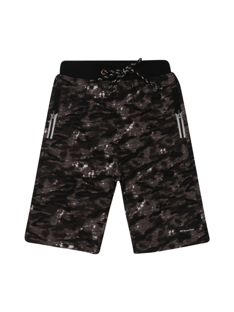 

Lil Tomatoes Boys Black Camouflage Print Regular Shorts