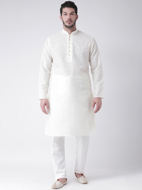 

SG LEMAN Men White Printed Kurta with Pyjamas