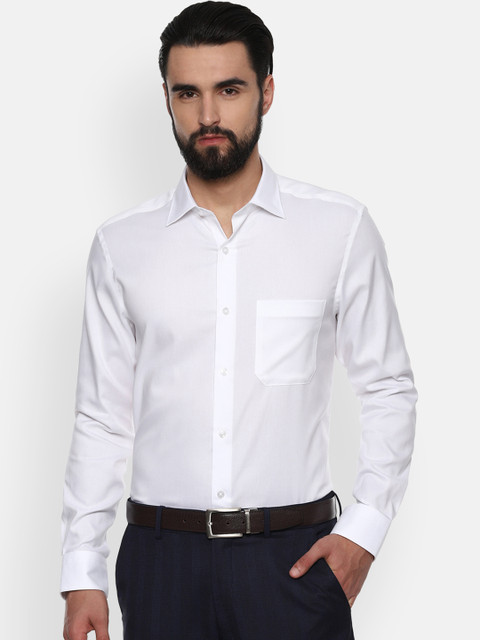 

Louis Philippe Men White Regular Fit Solid Formal Shirt