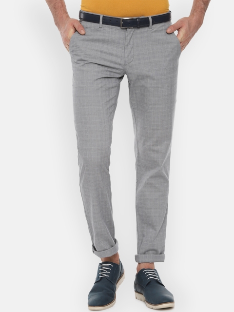 

Louis Philippe Sport Men Grey Slim Fit Checked Regular Trousers