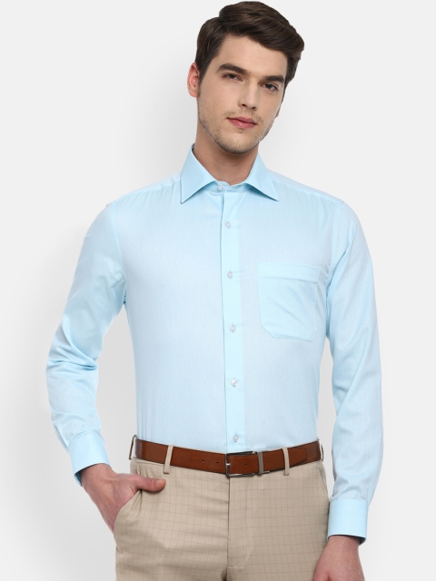 Louis Philippe Men Blue Regular Fit Solid Formal Shirt