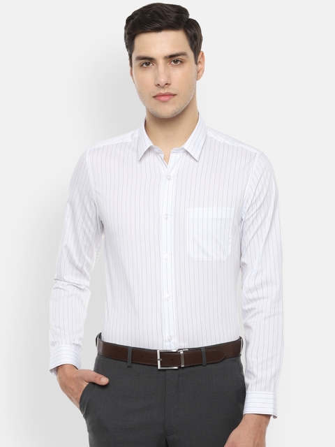 

Louis Philippe Men White Slim Fit Striped Formal Shirt