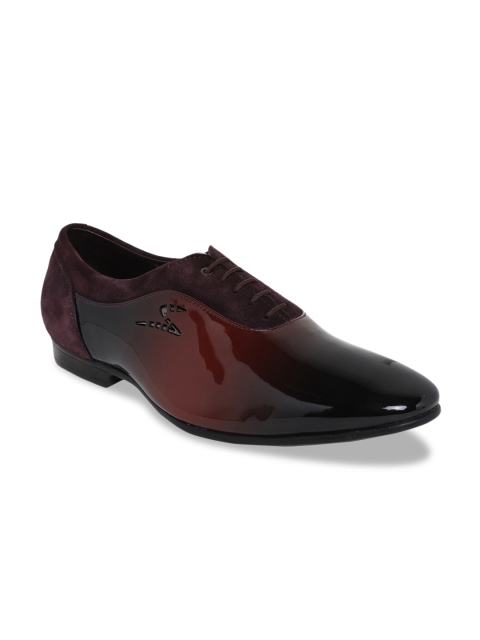 Respiro Men Maroon Solid Formal Loafers