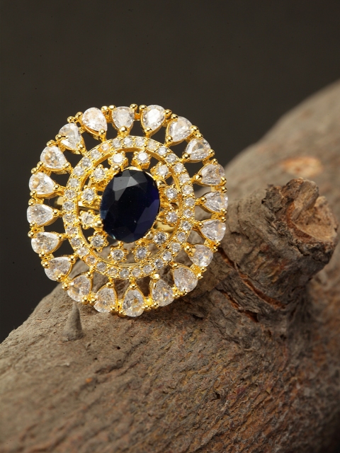 

Bhana Fashion Gold-Plated AD-Studded Handcrafted Finger Ring