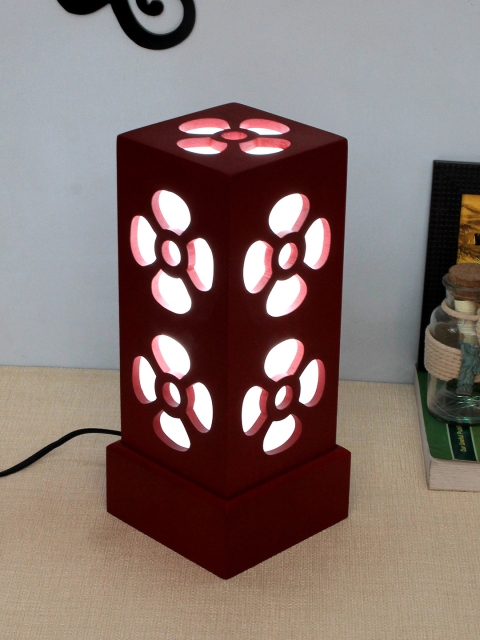 

Home Sparkle Red & White Solid Handcrafted LED Table Top Lamp