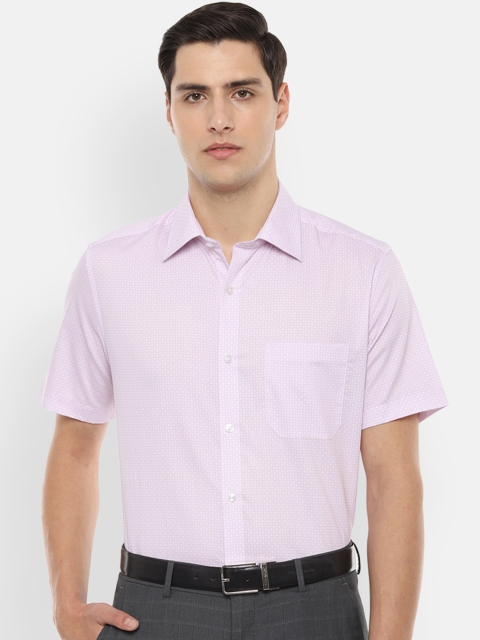 Louis Philippe Men Purple Regular Fit Printed Formal Shirt