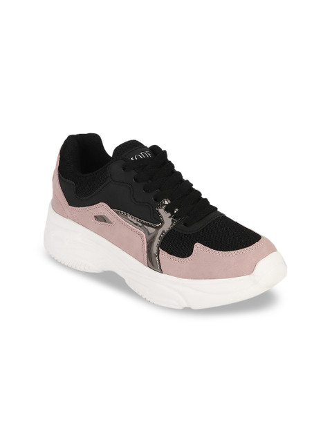 

Mode by Red Tape Women Black & Pink Synthetic Walking Shoes