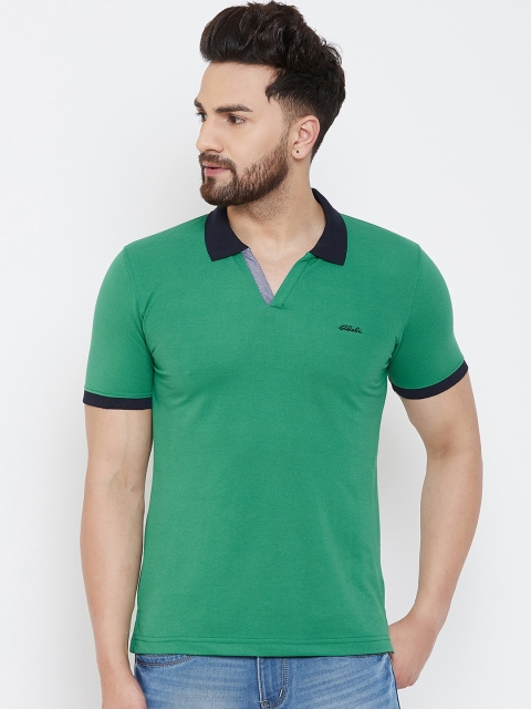 

Adobe Men Green Solid Polo Collar T-shirt