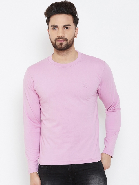 

Adobe Men Pink Solid Round Neck T-shirt