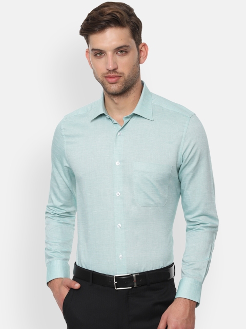 

Louis Philippe Men Green Regular Fit Printed Formal Shirt