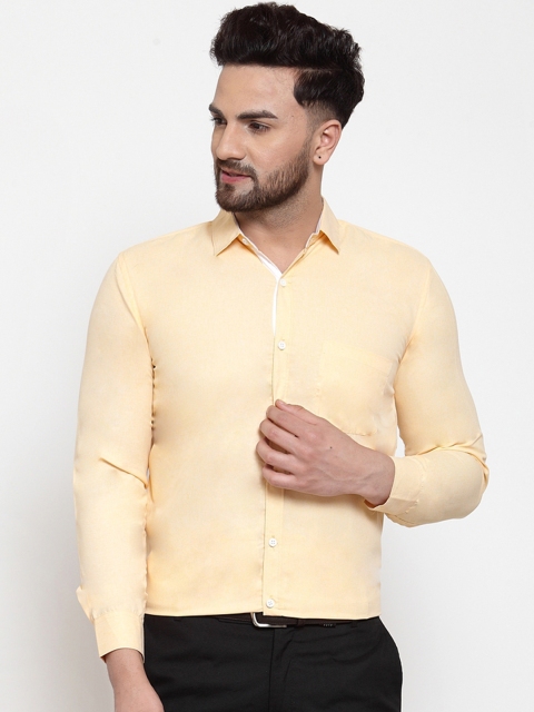 

JAINISH Men Yellow Classic Regular Fit Solid Formal Shirt