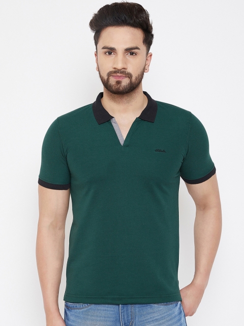 

Adobe Men Green Solid Polo Collar T-shirt
