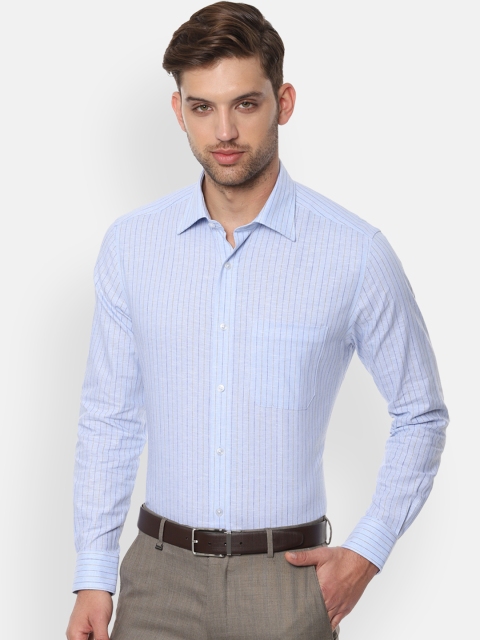 

Louis Philippe Men Blue Regular Fit Striped Formal Shirt