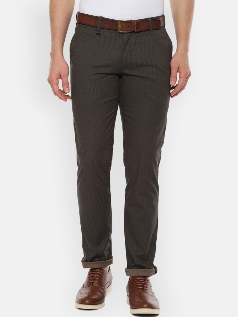 

Louis Philippe Sport Men Brown Slim Fit Self Design Formal Trousers