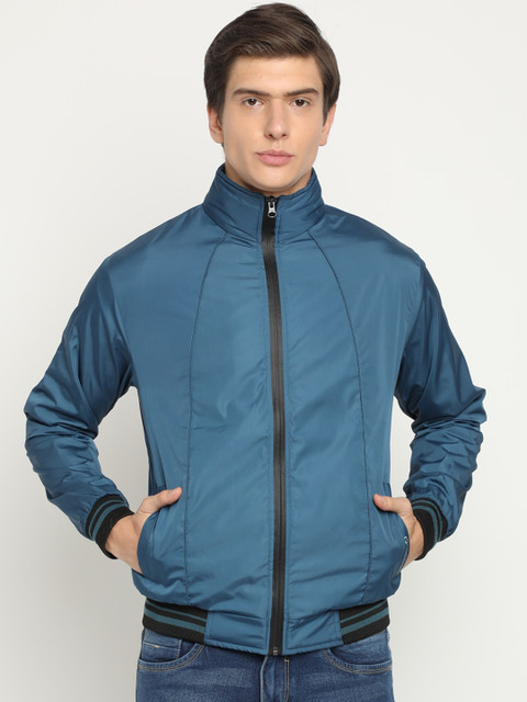 

Crocodile Men Blue Solid Windcheater Bomber