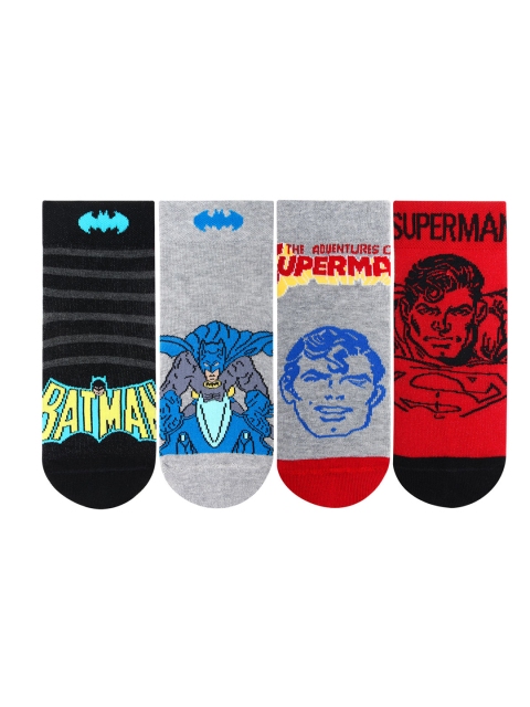 

Bonjour Kids Pack of 4 Assorted Superman & Batman Ankle-Length Socks