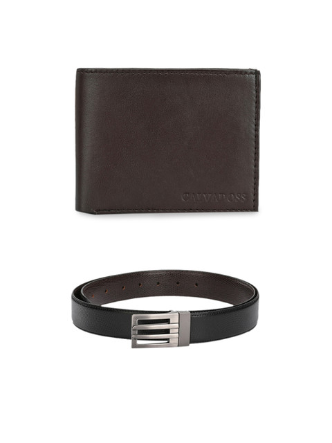 

Calvadoss Men Black Premium Belt and Wallet Accessory Gift Set
