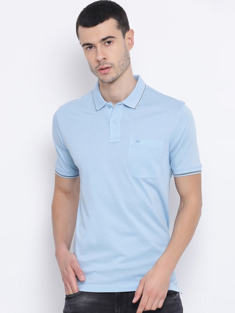 

Monte Carlo Men Blue Solid Polo Collar T-shirt