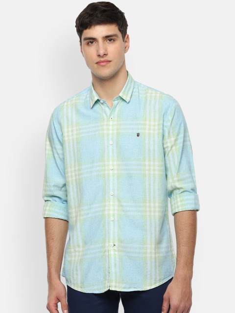 

Louis Philippe Sport Men Blue & Green Slim Fit Checked Casual Shirt