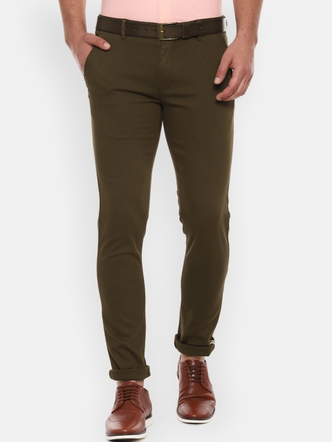 

Louis Philippe Sport Men Olive Green Slim Fit Solid Formal Trousers