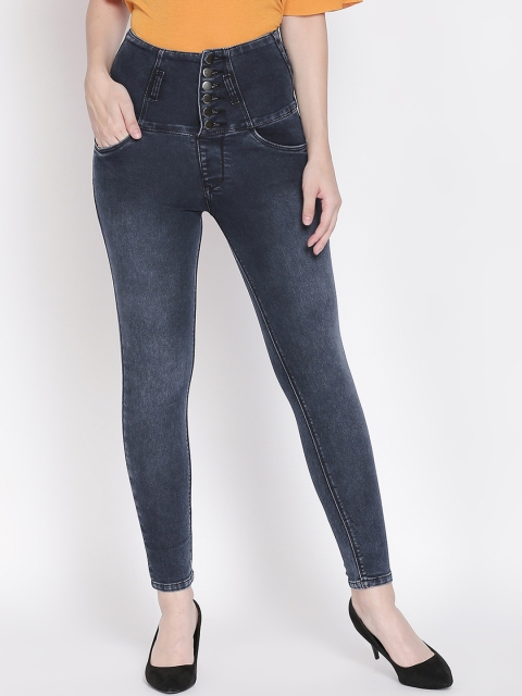 

PURPLE WATER Women Blue Slim Fit High-Rise Clean Look Stretchable Jeans
