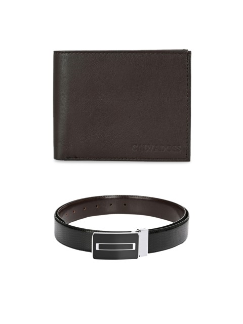 

Calvadoss Men Black & Brown Genuine Leather Accessory Gift Set