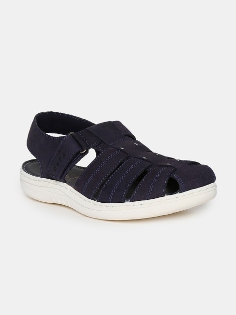 

U.S. Polo Assn. Men Navy Blue Leather Comfort Sandals