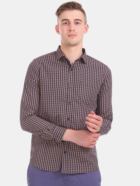 

Excalibur Men Blue Regular Fit Checked Formal Shirt
