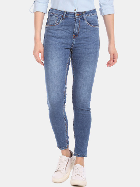 

U.S. Polo Assn. Women Blue Super Skinny Fit Mid-Rise Clean Look Jeans