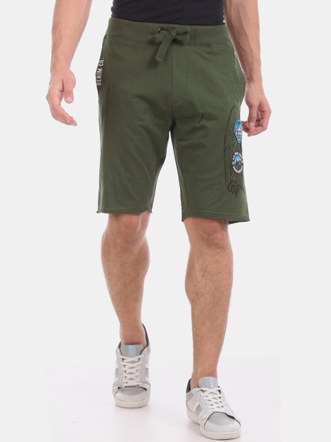 

U.S. Polo Assn. Men Olive Green Printed Regular Fit Regular Shorts