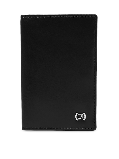 

Da Milano Men Black Solid Leather Two Fold Wallet