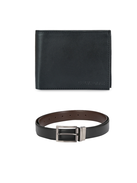 

Calvadoss Men Black & Brown Premium Belt and Wallet Gift Set