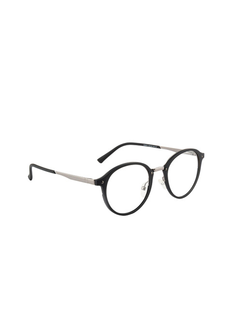 

Ted Smith Unisex Black & Silver-Toned Solid Full Rim Round Frames TSF-DC6011_C2