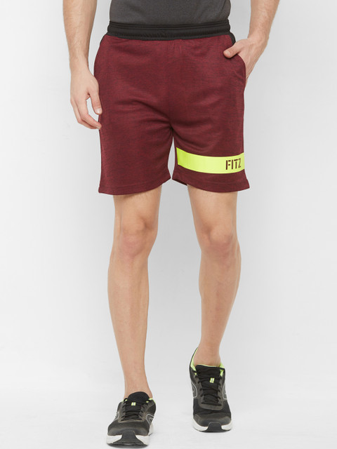 

FiTZ Men Maroon Solid Regular Fit Sports Shorts
