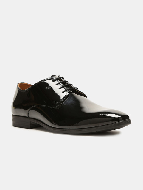 

Arrow Men Black Solid Patent Leather Formal Derbys