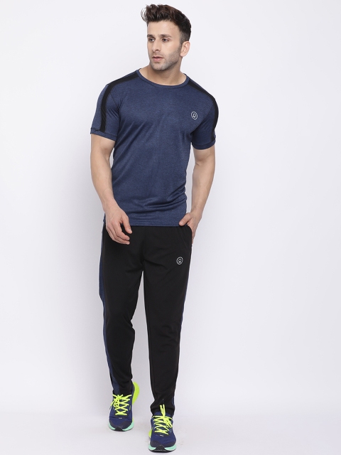 

Chkokko Men Blue & Black Solid Summer Tracksuit