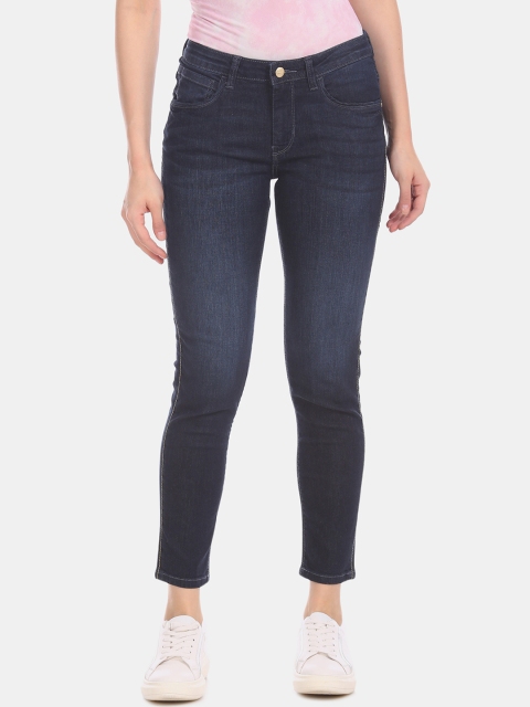 

U.S. Polo Assn. Women Blue Skinny Fit Mid-Rise Clean Look Jeans