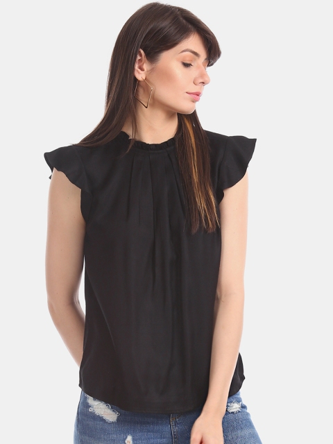 

ELLE Women Black Solid A-Line Top