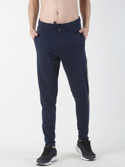 

Blue Saint Men Navy Blue & Beige Solid Slim Fit Track Pants